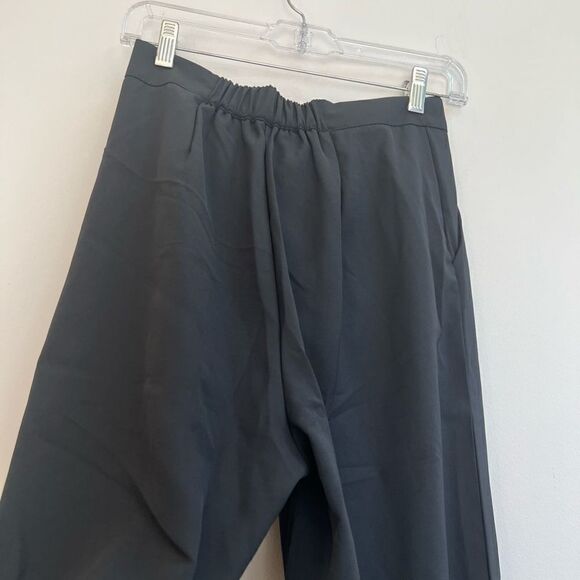 Black High Rise Elastic Back Straight Leg Boutique Trouser Pant Medium - Picture 4 of 8